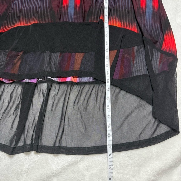 IGIGI Womens 12 NWT Cocktail Dress Empire Waist Mesh High Low Hem Bold Print - Picture 5 of 11